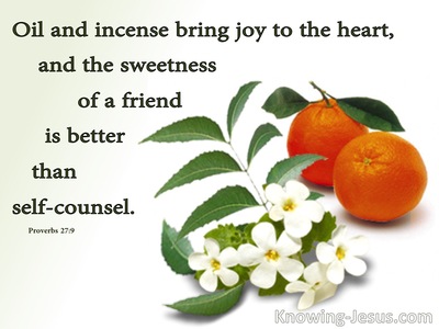 Proverbs 27:9 Incense Brings Joy To The Heart (white)